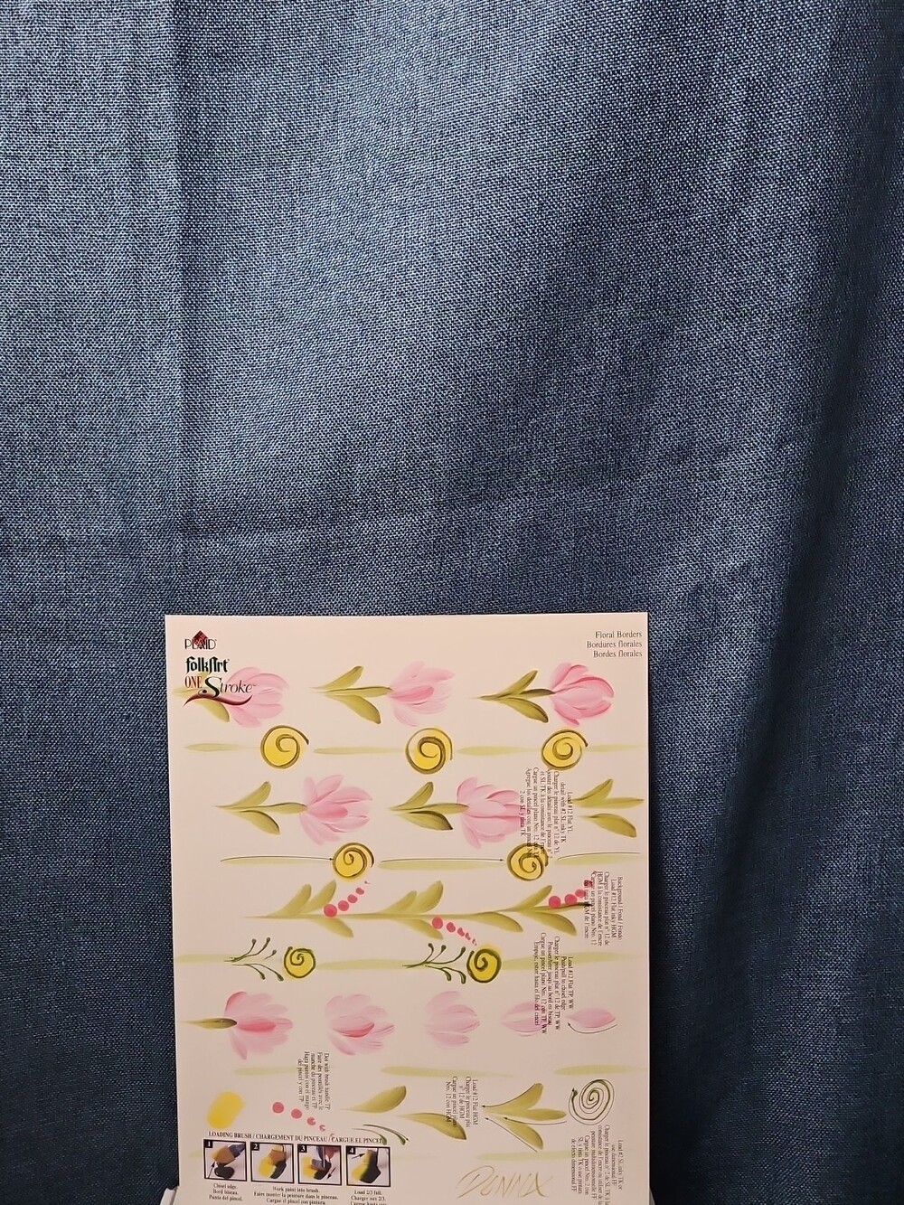 Set of 3 FolkArt One Stroke Painting Worksheet Packs | Flowers #4219 | Reusable - Picture 13 of 16